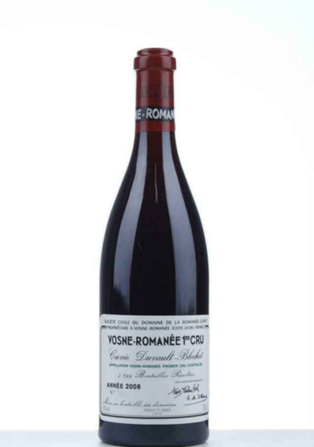 De La Romanee Conti Vosne Romanee Cuvee Duvault Blochet 2008